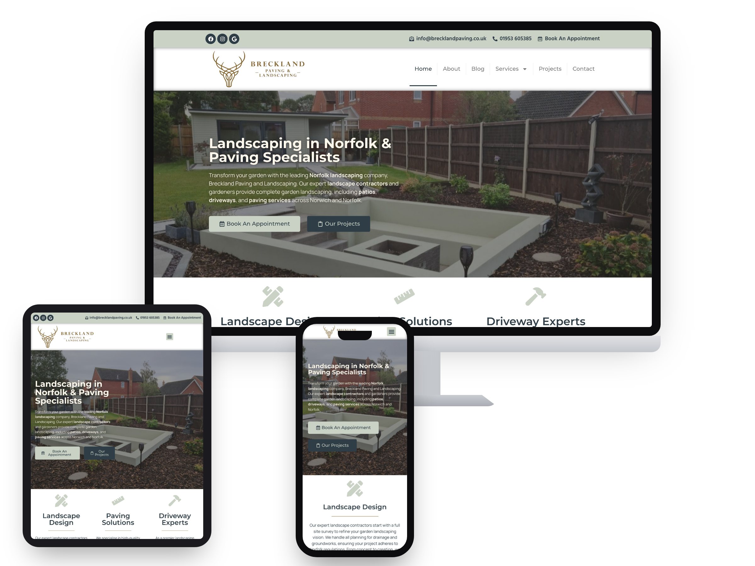 Breckland Paving and Landscaping — Web Design project by Xpose