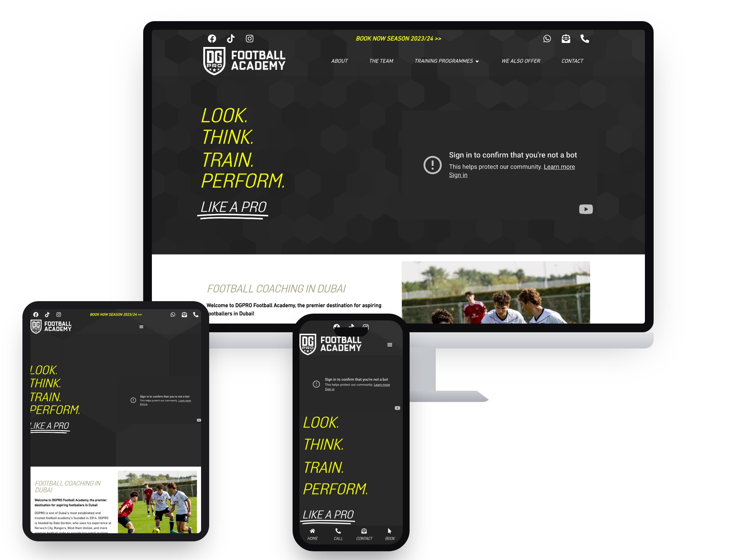 DG Pro Football Academy (DG PRO FC) — Web Design project by Xpose