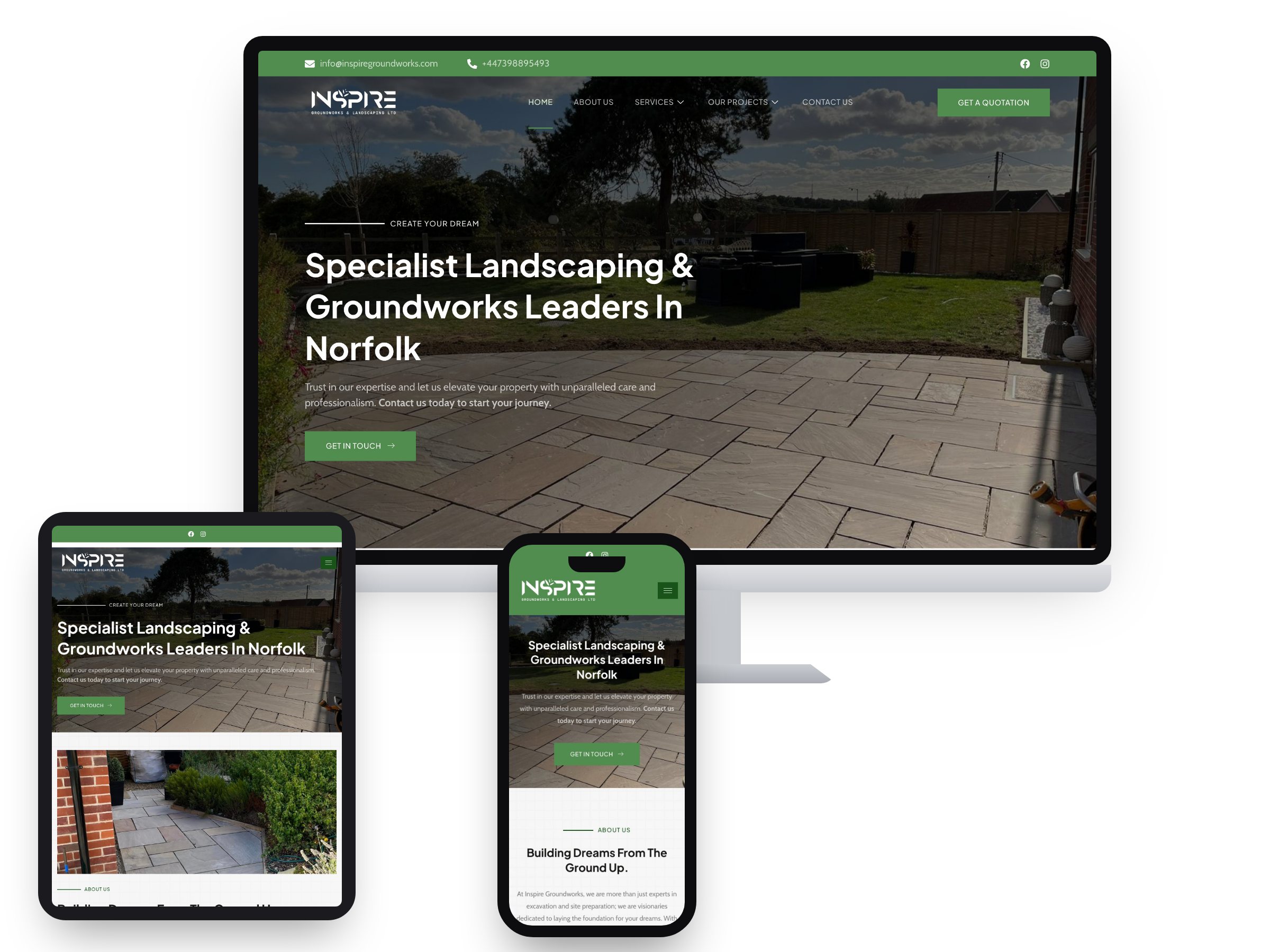 Inspire Groundworks — Web Design project by Xpose