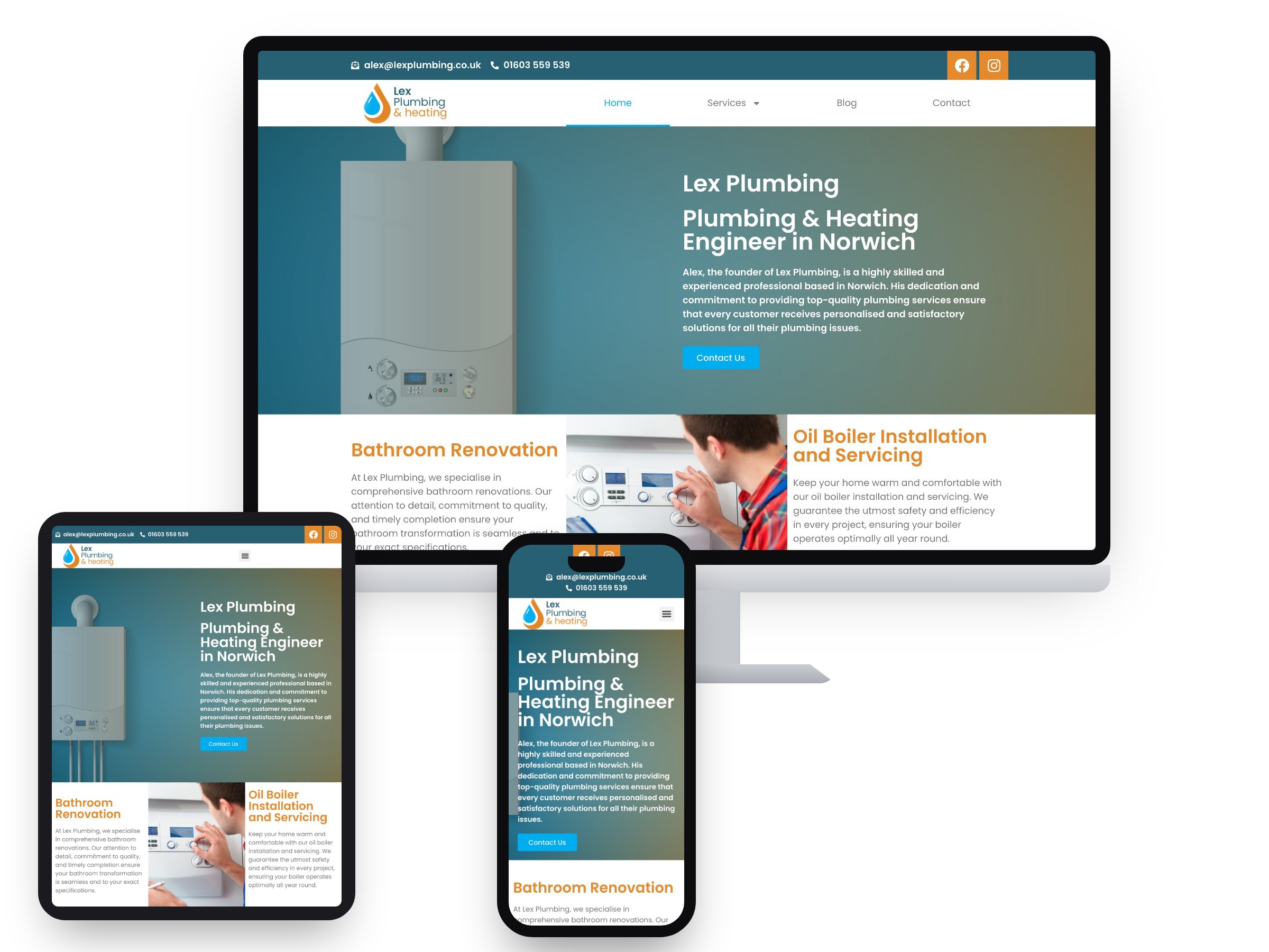Lex Plumbing & Heating — Web Design project by Xpose