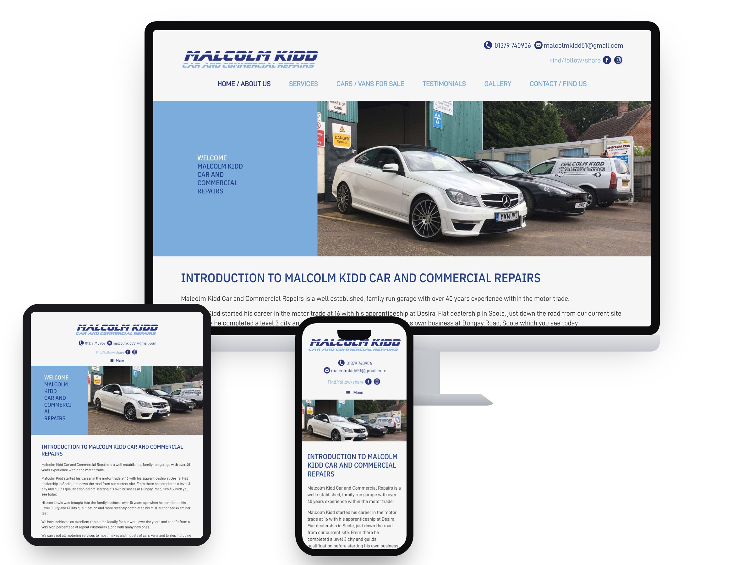 Malcolm Kidd Car and Commercial Repairs — Web Design project by Xpose