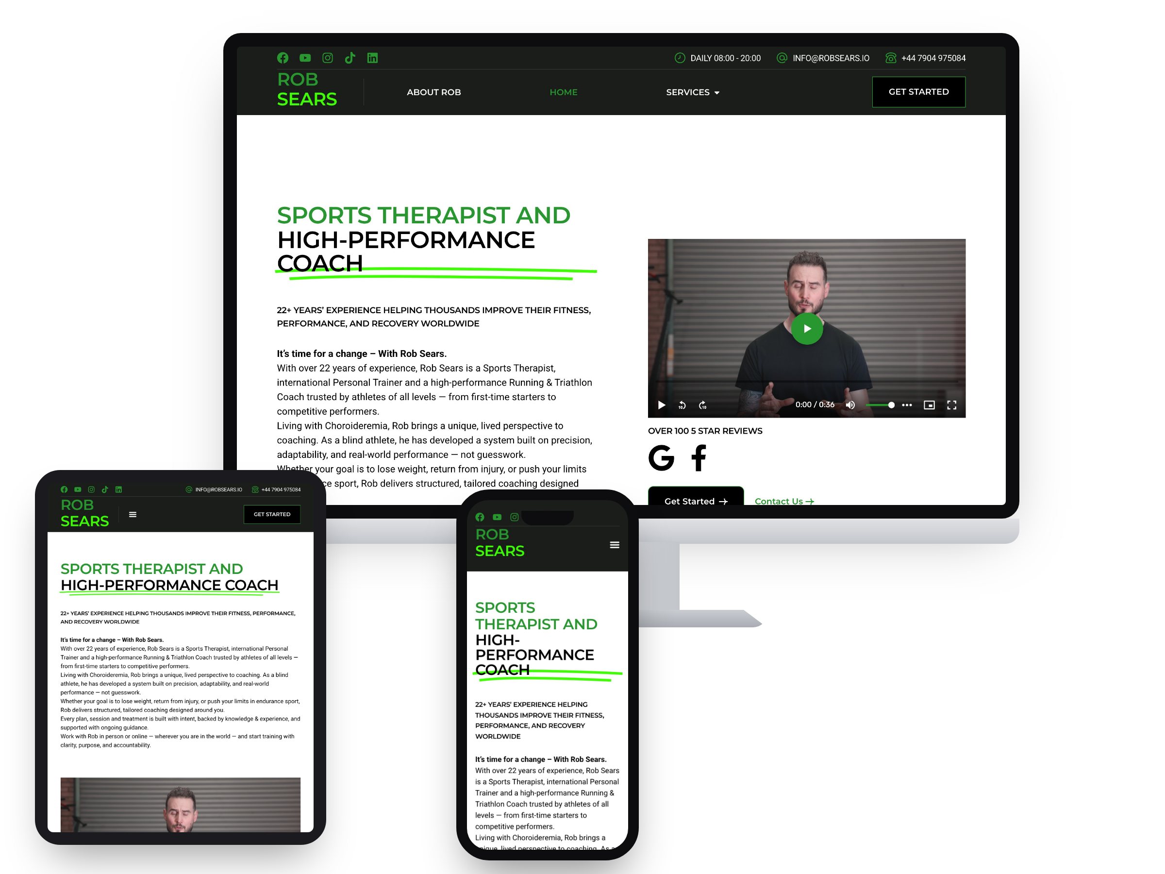 Rob Sears — Sports Therapist & High-Performance Coach — Web Design project by Xpose