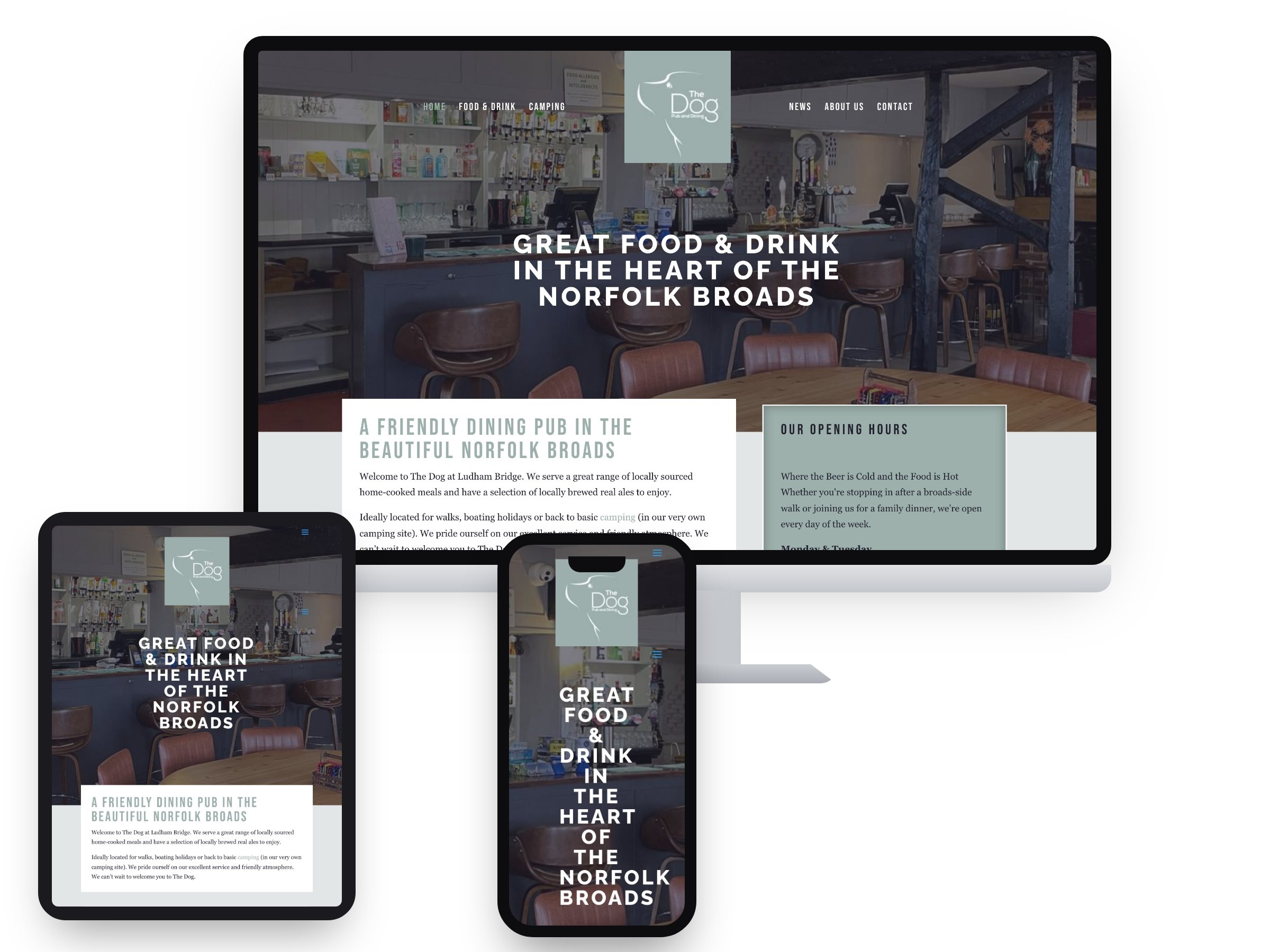 The Dog Inn Ludham — Web Design project by Xpose