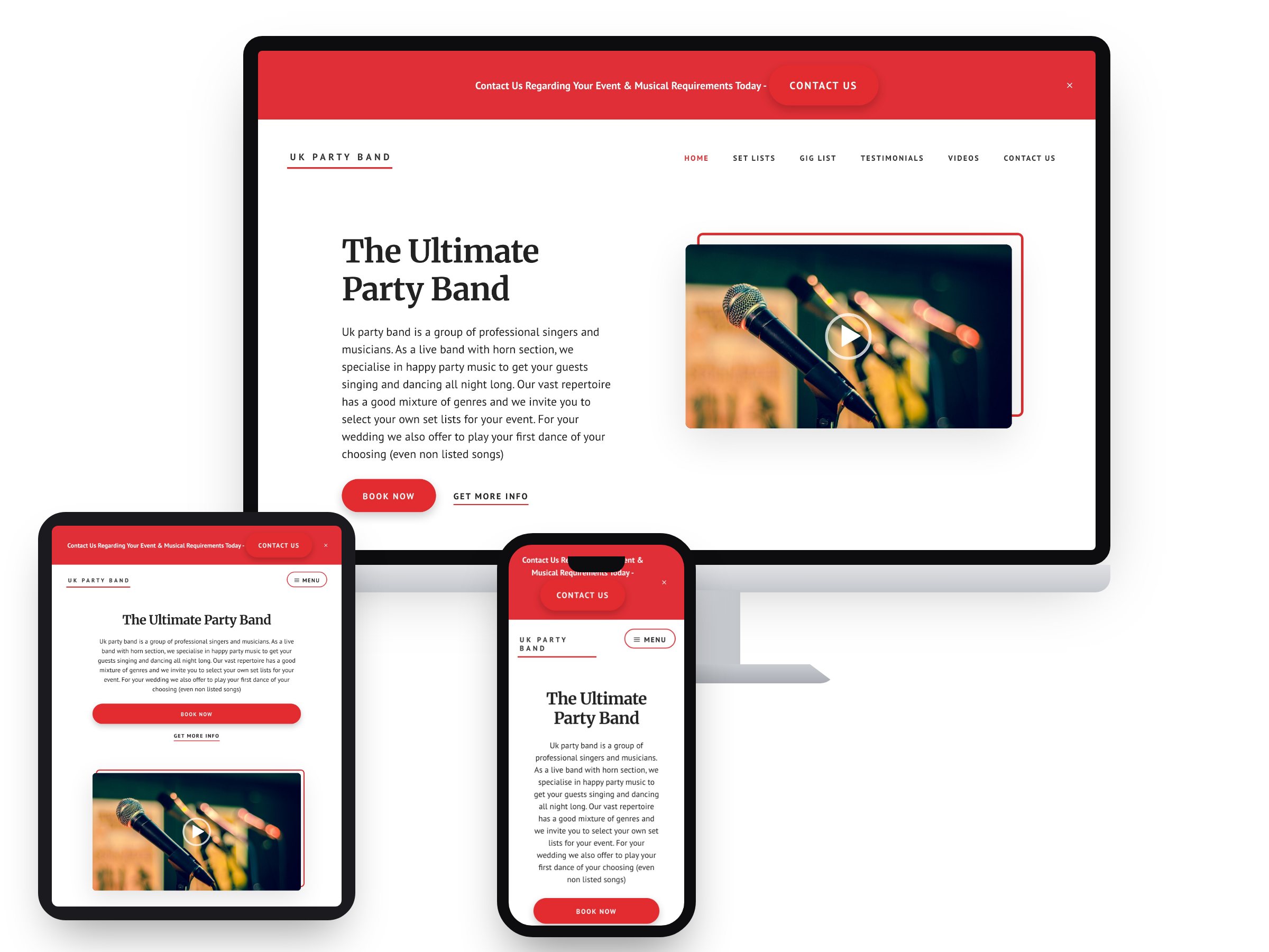 UK Party Band — Web Design project by Xpose