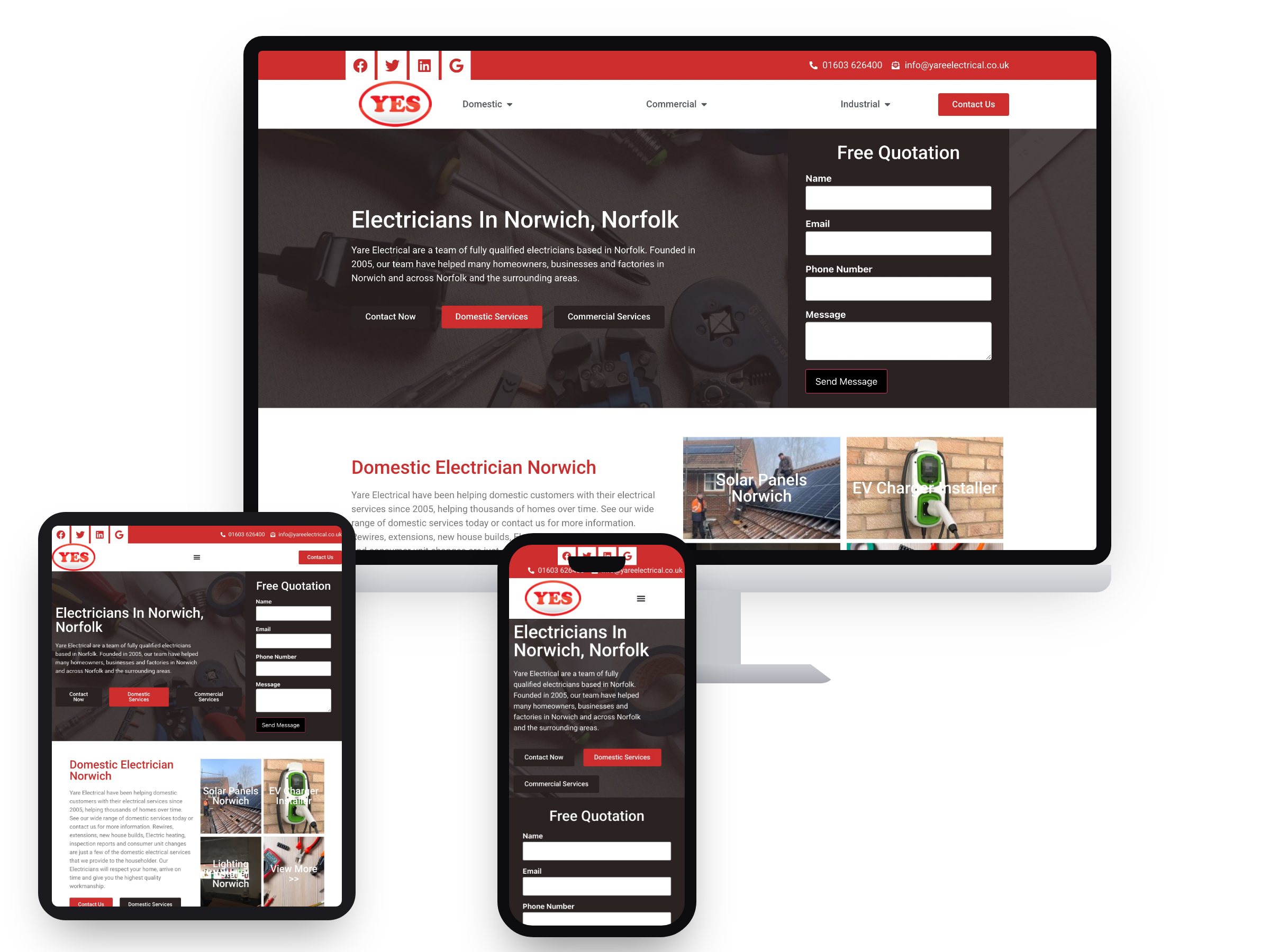 Yare Electrical Services Ltd — Web Design project by Xpose