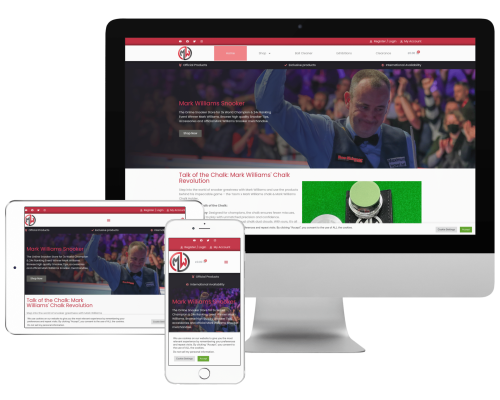 mark williams snooker website for sportsstar mark williams. ecommerce web design